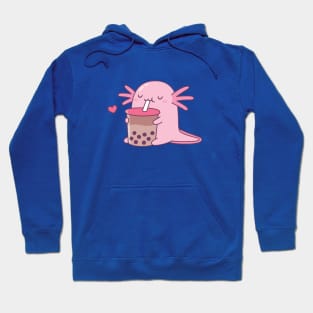 Chubby Axolotl Enjoys Bubble Tea Hoodie